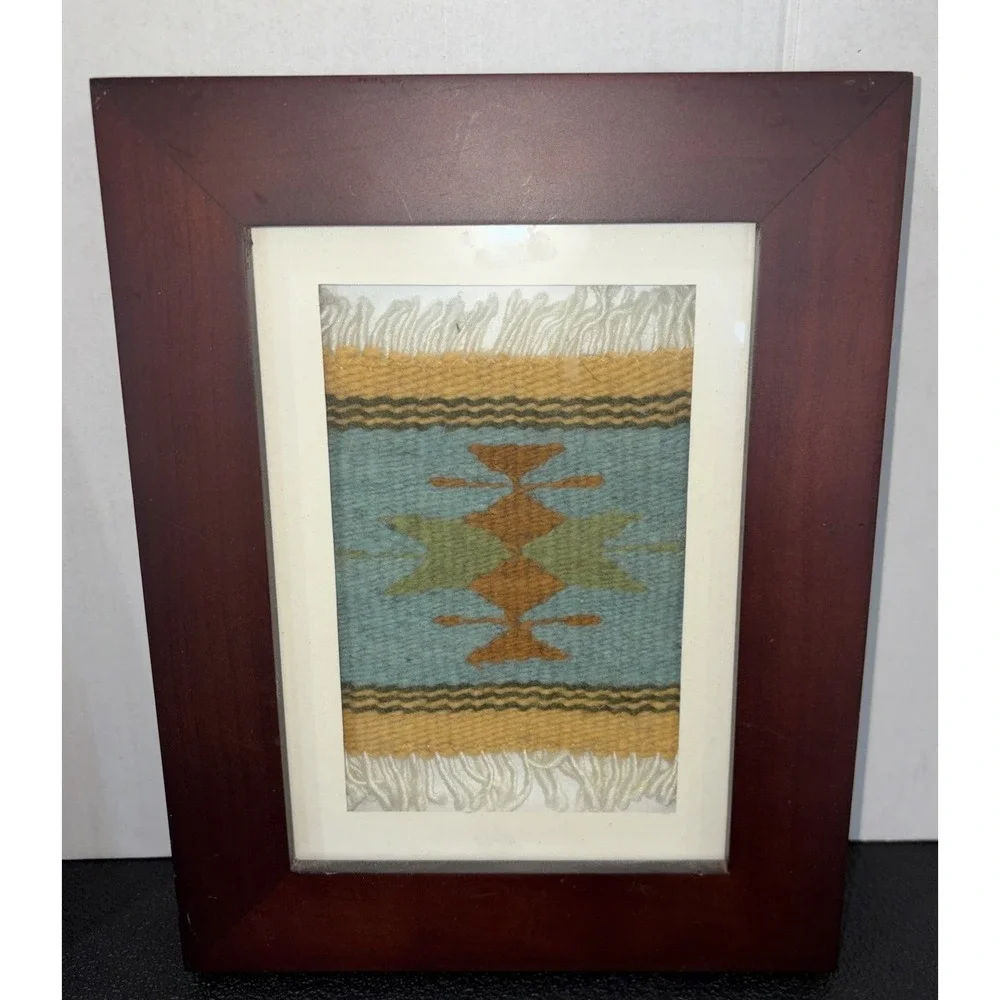 Southwestern Tribal Design Mini Rugs Framed Matted 9